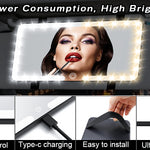 LED CARSUN™  Visor Mirror – Espejo de Maquillaje Recargable con 3 Modos de Iluminación
